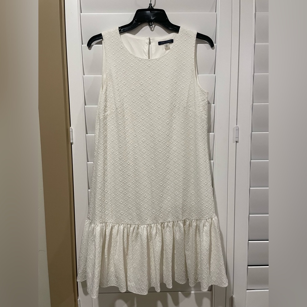 Tommy Hilfiger Cream Textured Midi Dress (1.5)